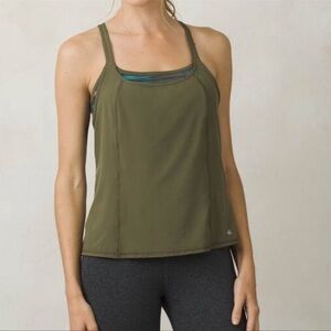 Prana Built In Support Bra Strappy Racerback Tank Top